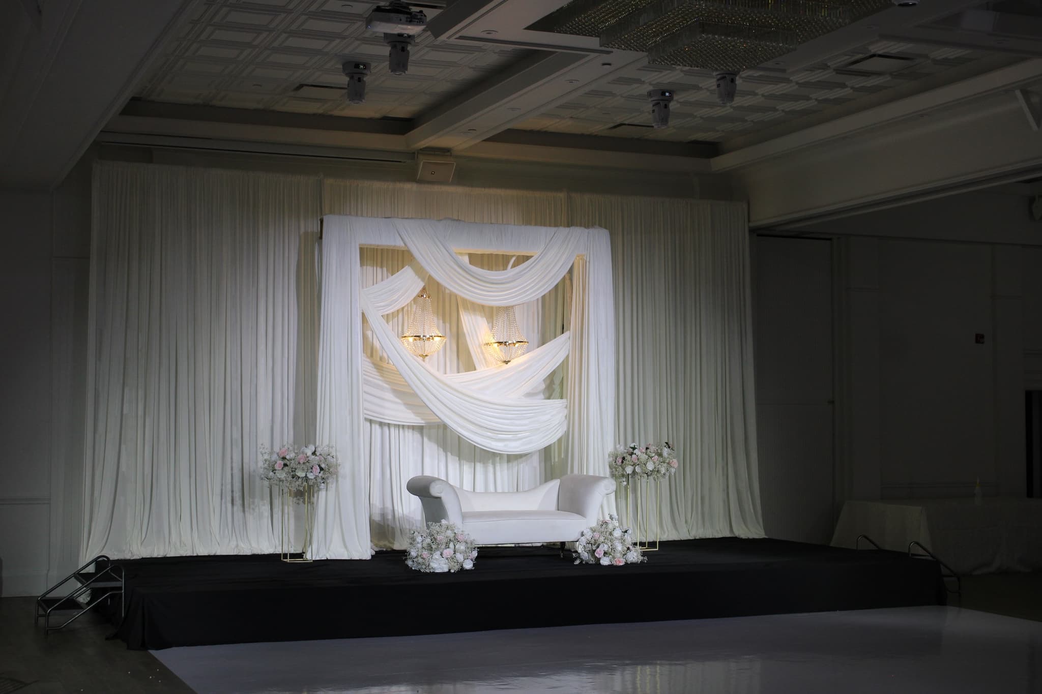 Stage setup with seating