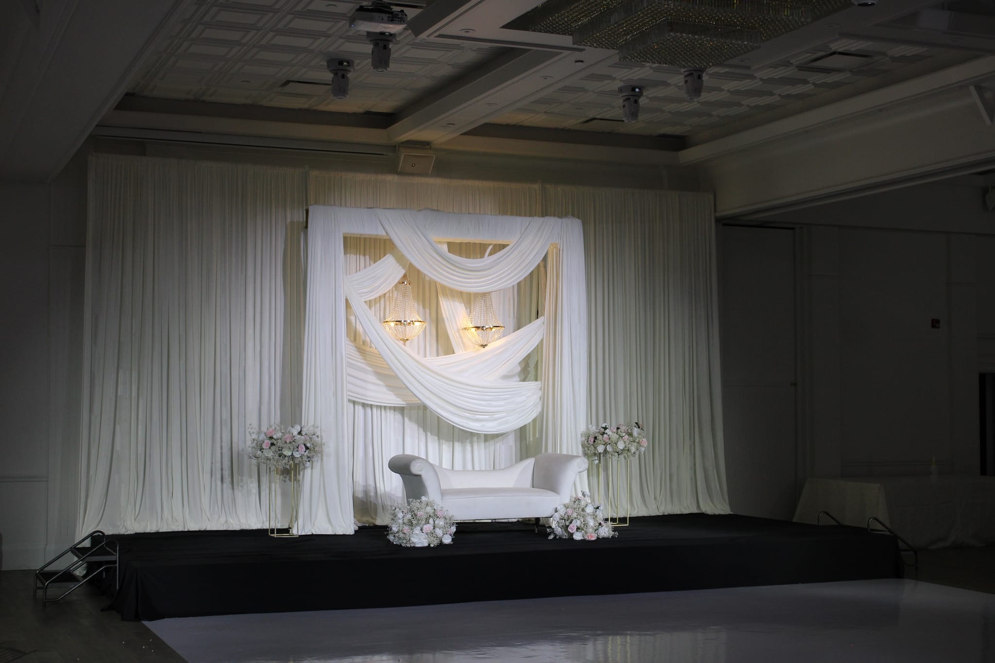 Simple stage setup with loveseat